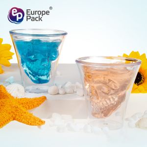 New particular design hot good plastic double wall cup with skeleton shape
