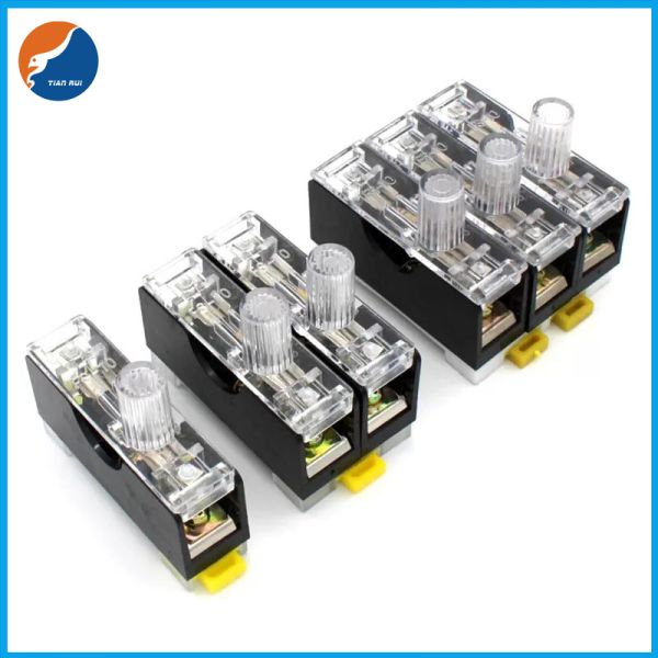 1P 2P 3P 6x30mm Din Rail Mount 35mm 3AG Fuse Block with PC Cover and LED