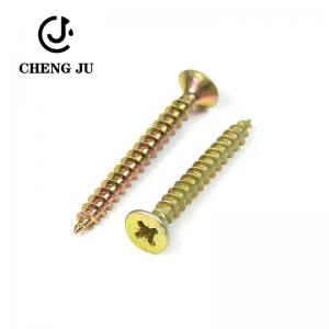 China Plated Yellow Zinc Carbon Steel Countersunk Chipboard Flooring Screws on sale