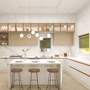 European Style Solid Wood Kitchen Cabinet Furniture with Guaranteed and Glossy