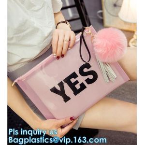 custom slider zipper PVC stationery bag, clear pvc vinyl slider zipper bag,