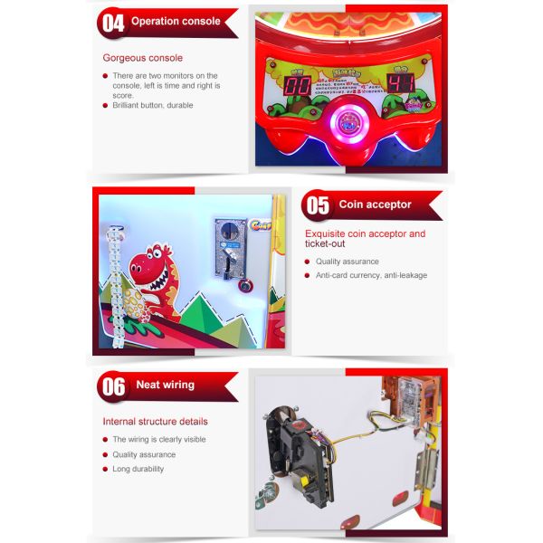 Dinosaur Mouth 4 Players Prize Gift Arcade Game Machine Redemption Game