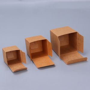 Biodegradable Brown White Folding Storage Packaging Rigid Kraft Paper Box with