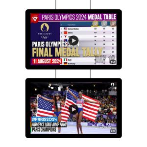 Shop Digital Window Signage Hanging Type Dynamic Digital Signage High Brightness