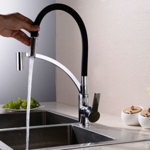 Chrome Lever Handle Kitchen Tap Hot And Cold Flexible Colorful Hose