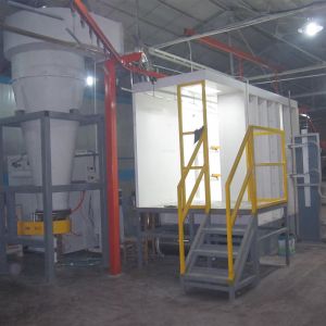 Customized Voltage PLC Control Powder Coating Spray Booth For Automatic Painting