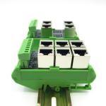 RJ45 8P8C Female Jack 4 Port Hub to 8 Pin Screw Terminal Block Adapter for Servo