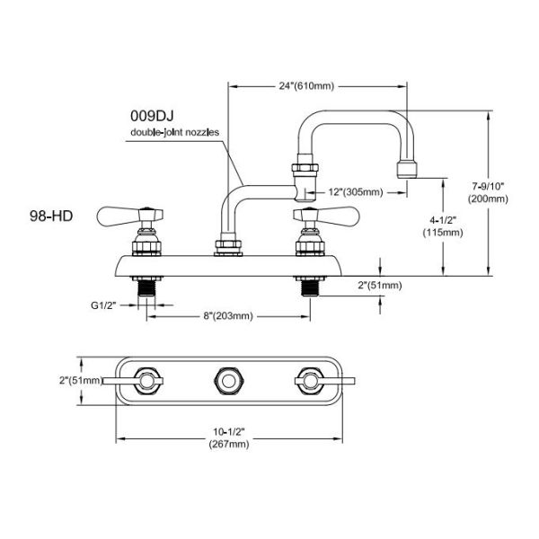 Deck Mount ODM OEM NSF Commercial Bar Faucet
