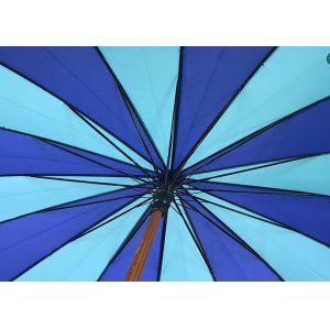 J Shape Wooden Stick Umbrella , Raines Umbrella Wooden Handle Windproof Frame
