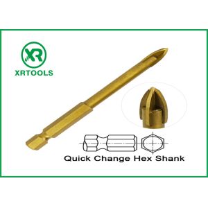 Titanium Coated Glass Metric Masonry Drill Bits Gold Color Welded Process