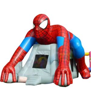 Cheap BOYS Commercial Inflatable Spiderman Bouncy Castle with Slide and Vinyl Air Bounce for sale