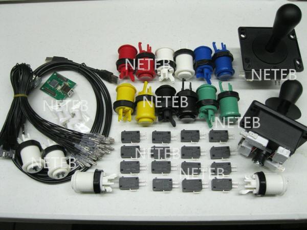 Quality Joystick Pack, 2 Joysticks and 16 Micro switches,2 player USB to Jamme converting board wholesale