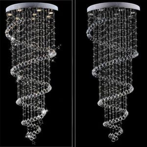 Modern LED K9 Crystal Chandelier villa luxury Crystal large pendant light(WH-NC