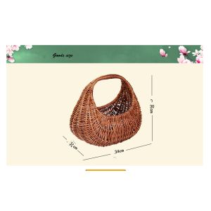 wicker egg baskets willow picnic baket with handle hand made manuafcturer brown