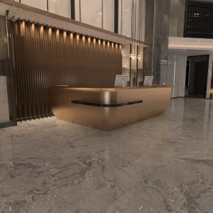 110cm Luxury Reception Desk Stainless Steel Gilded Rectangular for Waiting area