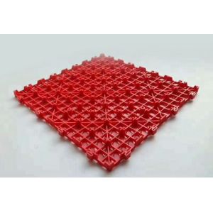 Red Rot Proof Interlocking Garage Carpet Tiles Load 2500N