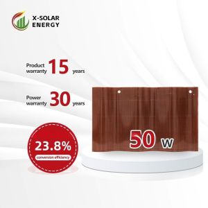X-Solar Solar Roof Tiles Short-Circuit Voltage of 8.62A and Power Tolerance