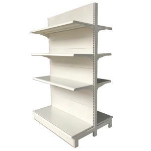 Factory Custom Size Color white gondola rack supermarket gondola shelving