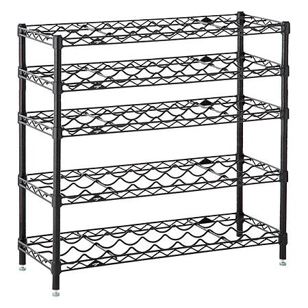 Quality Black Coated Wine Commercial Wire Shelving Rack ,  5 Shelf Wire Storage Unit wholesale
