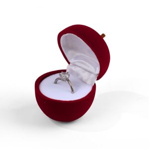 China customizable personalized hign end velvet red jewelry ring box for Christmas gift on sale