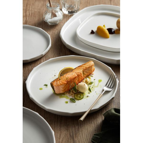 Polygonal Custom Printed Ceramic Plates With 8 Inch 10 Inch 12 Inch Size