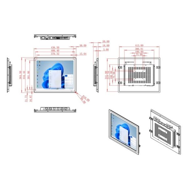 19-Inch Windows Display for Transportation Systems and Access Control