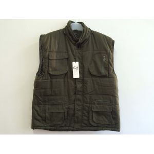 Cheap winter vest, winter waistcoat, olive green, S-3XL, T/C 65/35 outer fabric, padding and polarfleece lining for sale