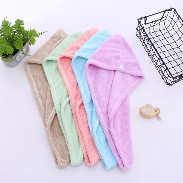 Quality Custom Solid Color Hair Towel in Soft Absorbent Fabric for Quick-drying and Thickened wholesale