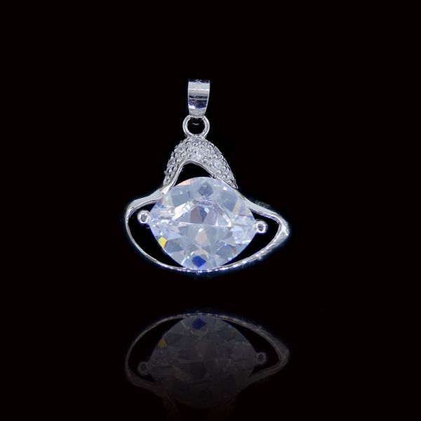 Peace Symbol 925 Cubic Zirconia Round Pendant With Sample Tree Design