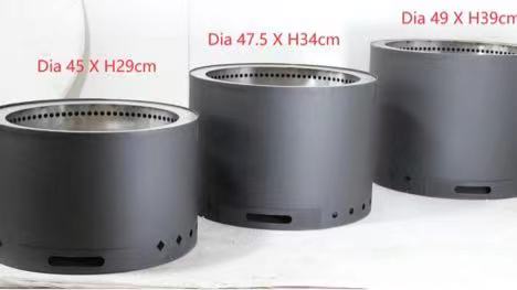 18.7 Inch Stainless Steel Smokeless Fire Pit 34cm Bonfire Portable