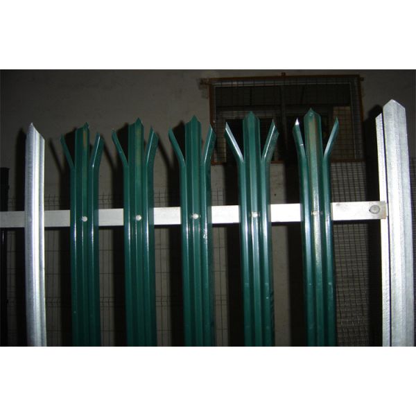 High Security Steel Palisade Fence With Razor Barbed Wire For Protection Zone