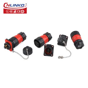 CNLINKO Waterproof Connector 2 Pin Power Cable Circular Plug Socket for Led
