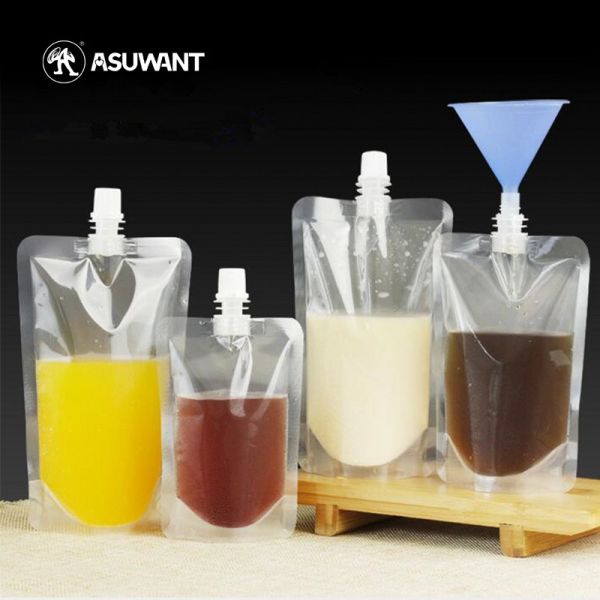 10C Plastic VMPET Liquid Packaging Spout Pouch Gravure Printing With Cap