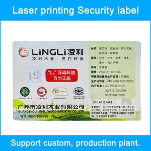 Removable Anti Counterfeit Sticker Laser Holographic Sticker Custom ISO9001