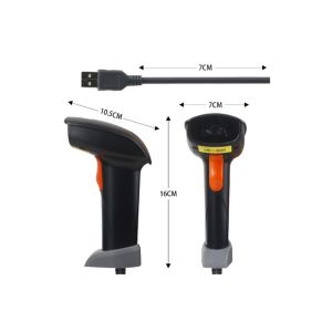 1D 2D QR Handheld Barcode Scanner Laser Barcode Reader Multi Purpose