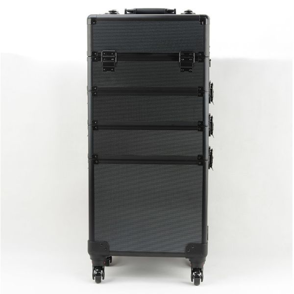 Aluminum Trolley Makeup Case/Pro Makeup Case with Locks and Dividers for Secure