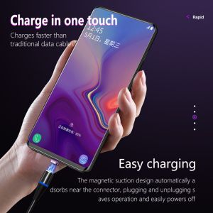 2A 3 In 1 480 Mbps Micro USB 360 Degree Rotating Magnetic USB Cable