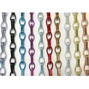 China Colors 1.5mm Decorative Wire Mesh Aluminium Chain Strip Curtain 0.8kg on sale