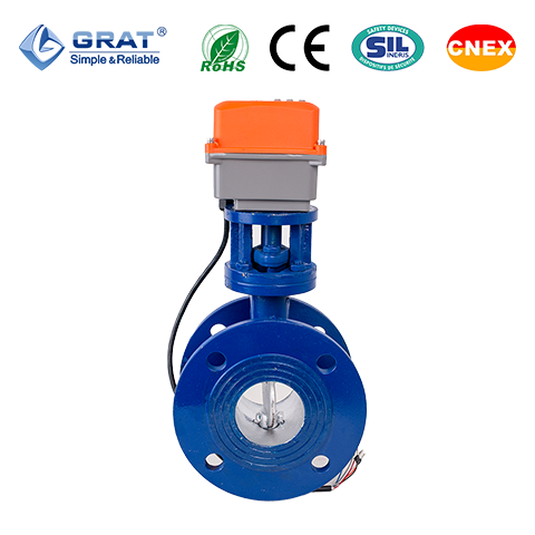 IoT Hard Seal Ventilation Butterfly Valve with Motorized Actuator for Automated