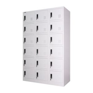 18 Door Key Lock Metal Storage Cabinet For Cell Phone Charge