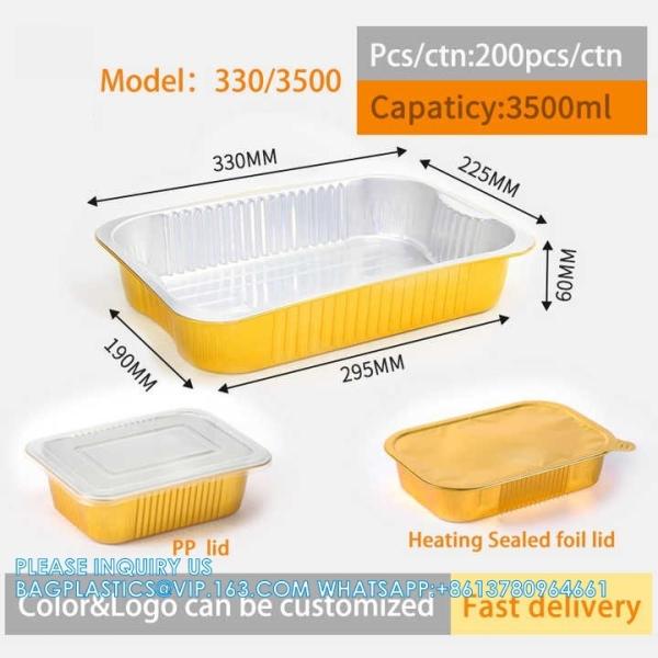 3500ml/7.5LB, Sturdy Aluminum Foil Pans With Lids For Cooking, Baking, Reheating