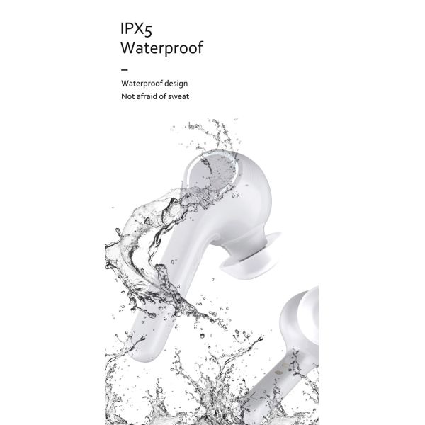 TWS Earphone Bluetooth 5.0 Headphones Wireless For Sports White