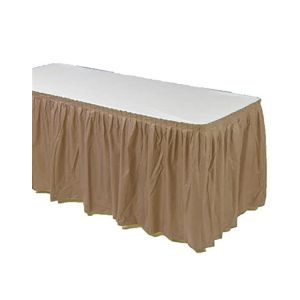 Custom Disposable Plastic Table Skirts , Ruffled Rectangle Table Skirt