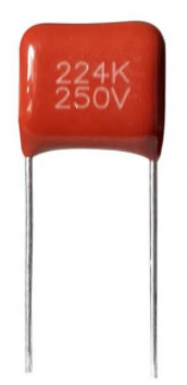 Quality CL21  0.22UF 250V metallized polyester  film capacitor  P10mm wholesale