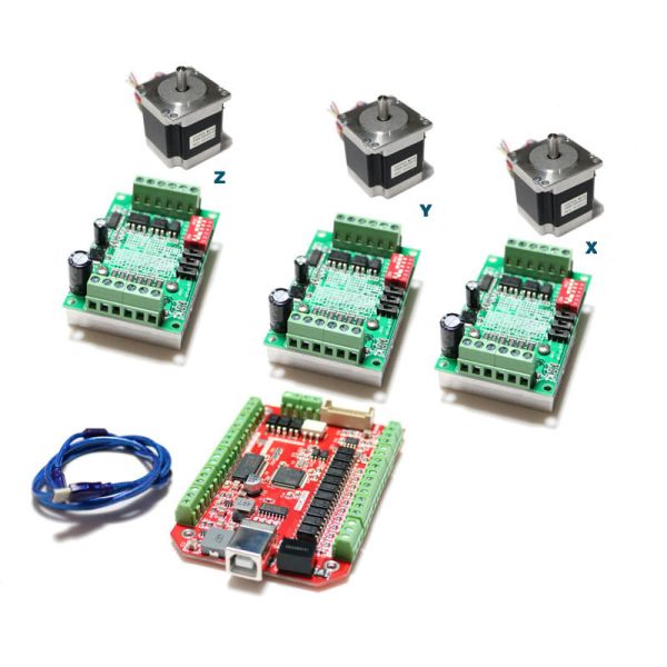 TB6560 3A CNC Router Controller 57mm Stepping Motor MACH3 USB CNC Program Driver