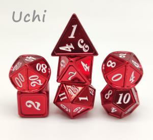 Cheap Neat Sharp Edges Metal RPG Dice 7 Piece Set Polyhedron Hand Poured for sale