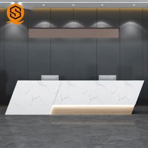 Cheap Joint Invisible LED Reception Desk Seamless Splicing Marble Artificial Stone for sale