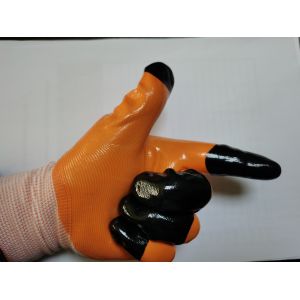 13G Double Dip Nitrile Coated Work Gloves For Heavy Work