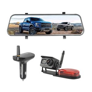 10" Touch Screen IP69K IR Backup Camera Mirro Car Charger Receiver