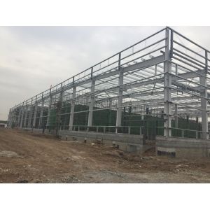 Customized Steel Structure Workshop With Cladding Sheet / Sandwich Panel
